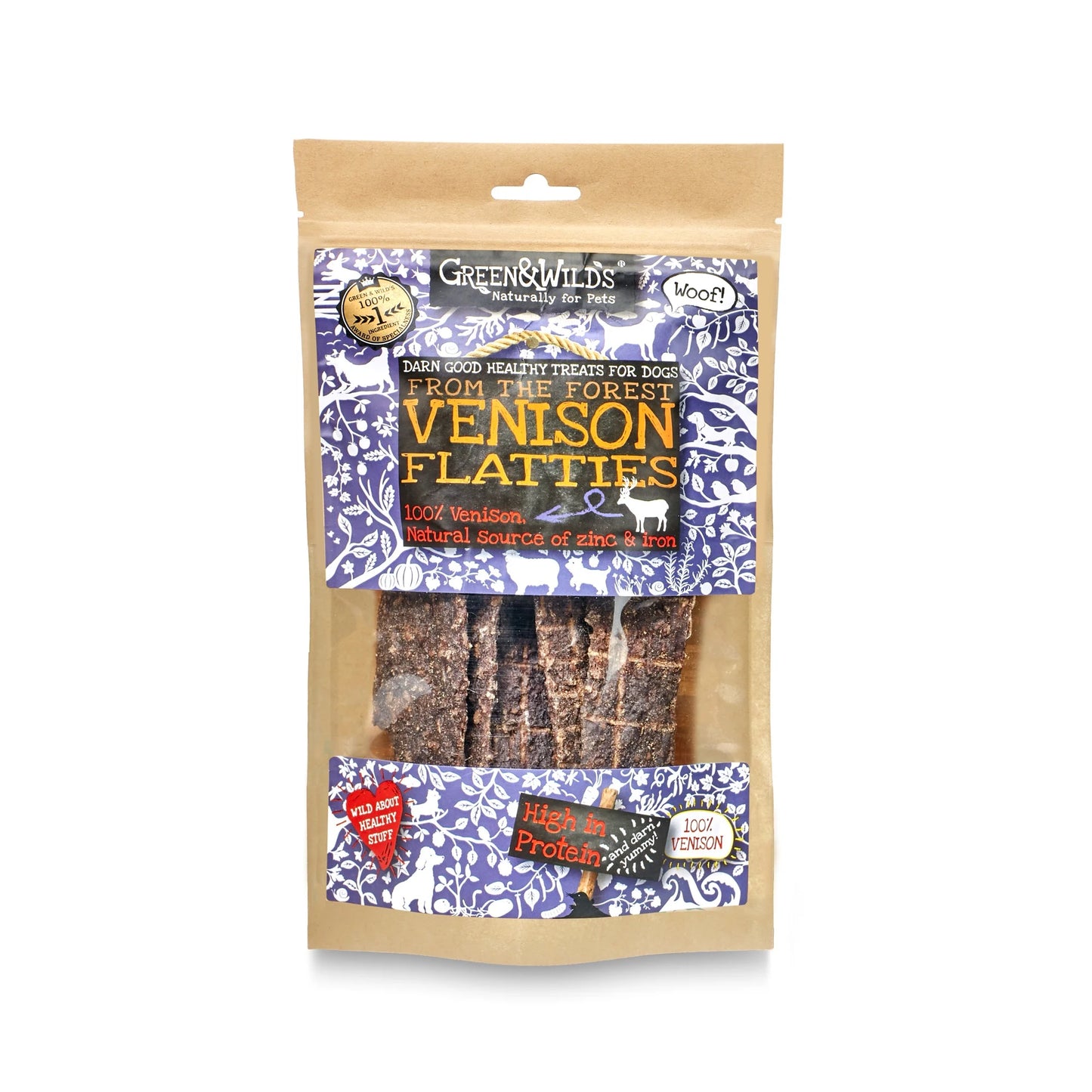 Green & Wilds Venison Flatties 100g