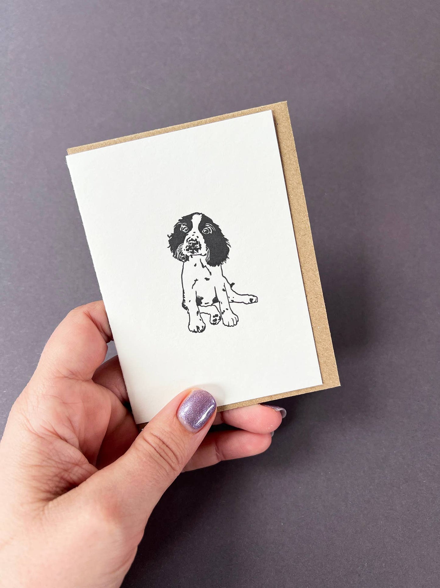 Penguin Ink Springer Spaniel Note Card