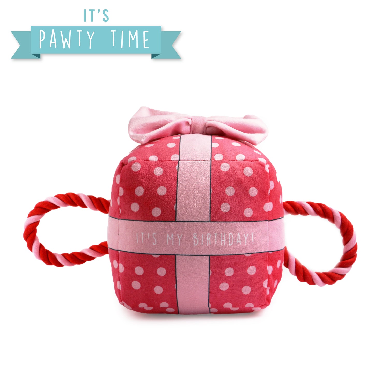 Pink 'Its my Birthday' Present Dog Toy ( 2 Sizes)