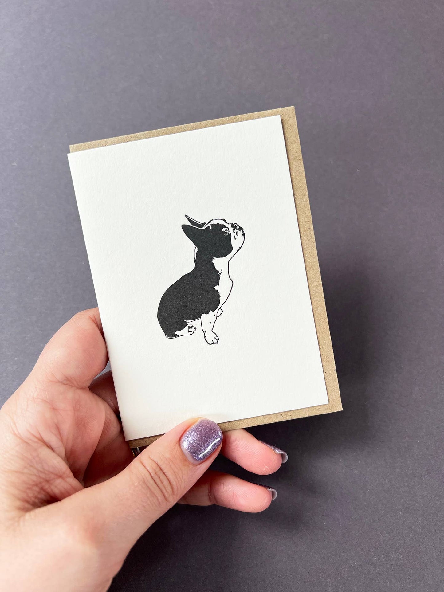 Penguin Ink French Bulldog Note Card