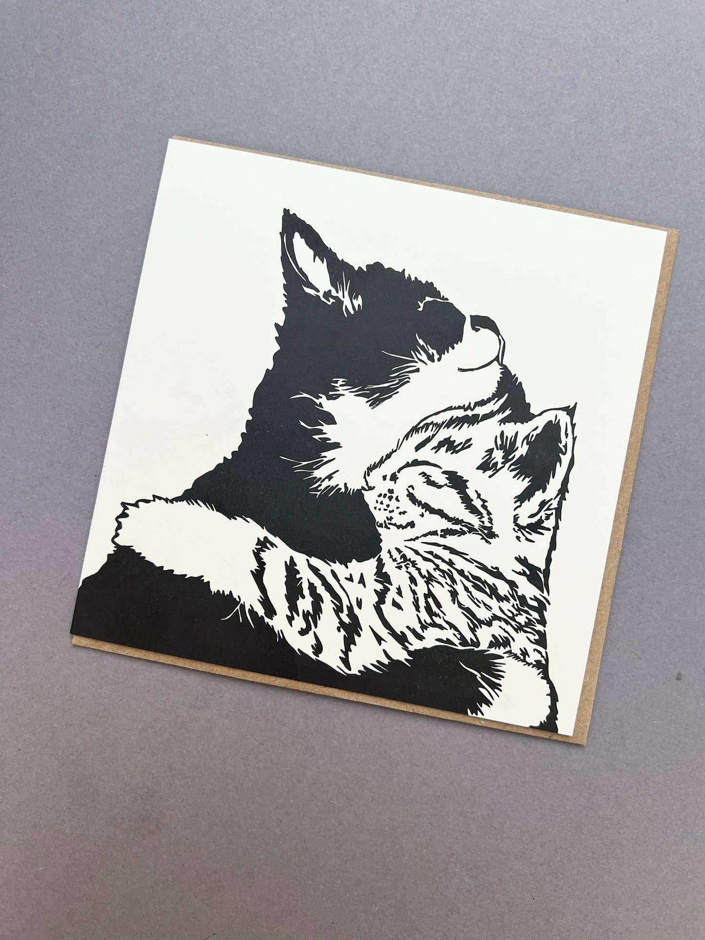 Penguin Ink Cuddle Time Big Card