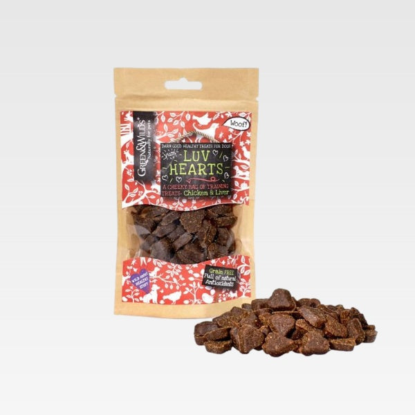 Green & Wilds Luv Hearts Treats 100g