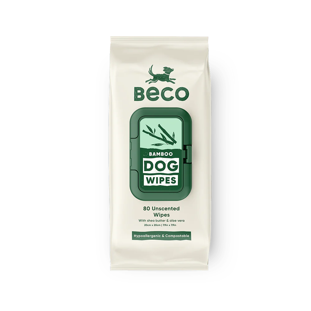 Beco Bamboo Dog Wipes Unscented (80wipes)