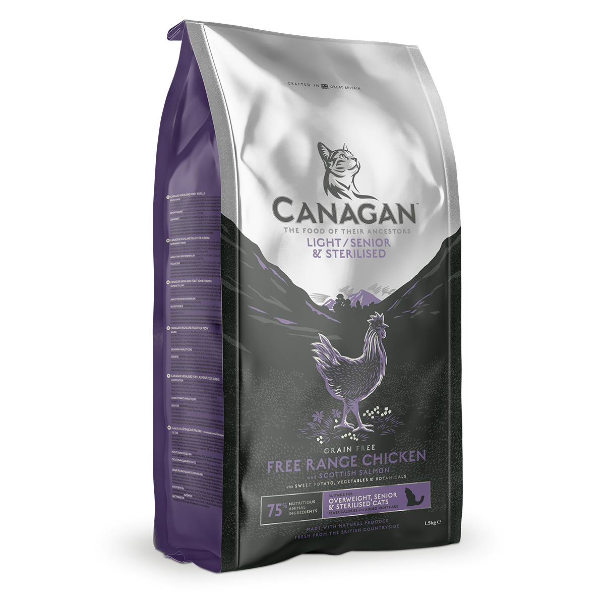 Canagan Free Range Chicken Light/senior Dry Cat Food 1.5kg