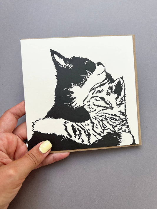 Penguin Ink Cuddle Time Big Card