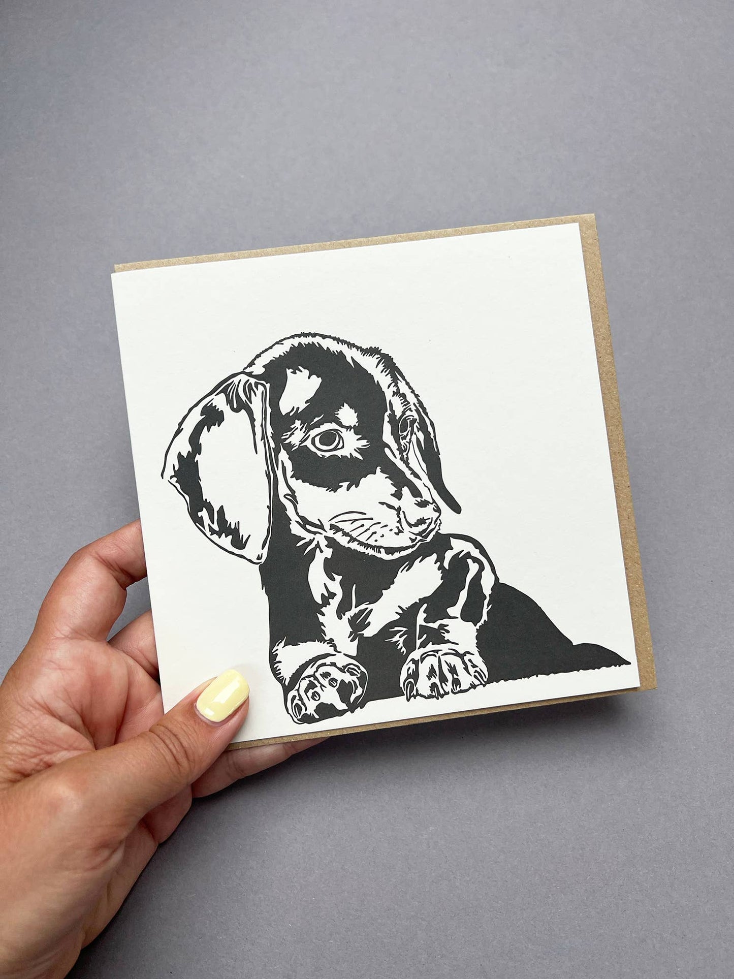Pengiun Ink Dachshund Puppy Big Card