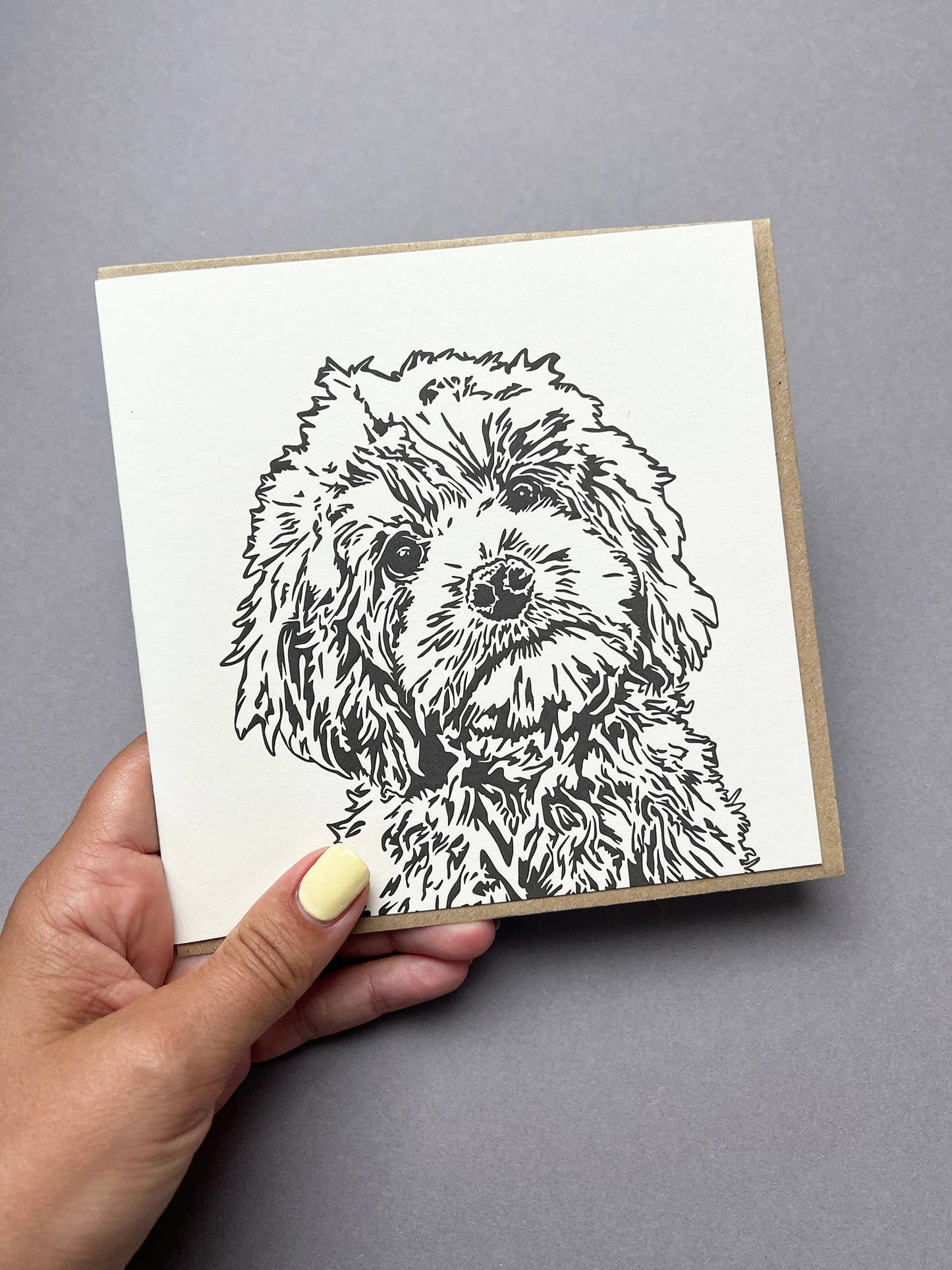 Penguin Ink Cockapoo Puppy Big Card