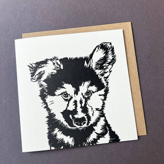 Penguin Ink Alsatian Puppy Big Card