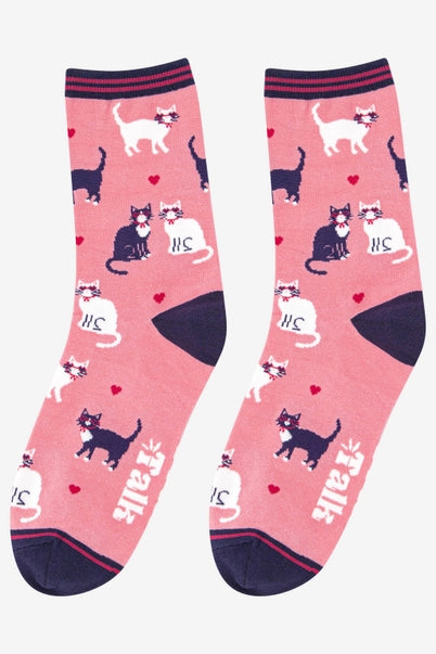 Sock Talk Cats In Love Bamboo Socks