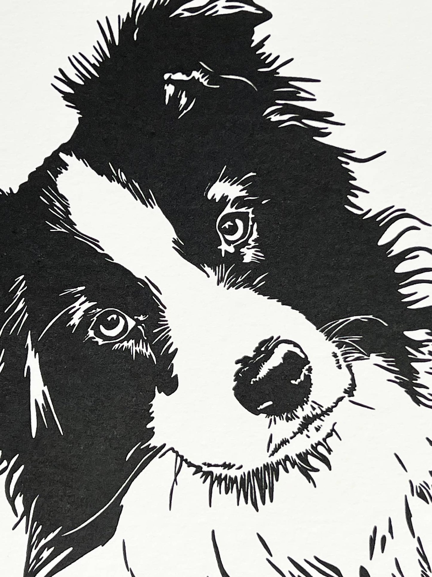 Pengiun ink Border Collie Puppy Card