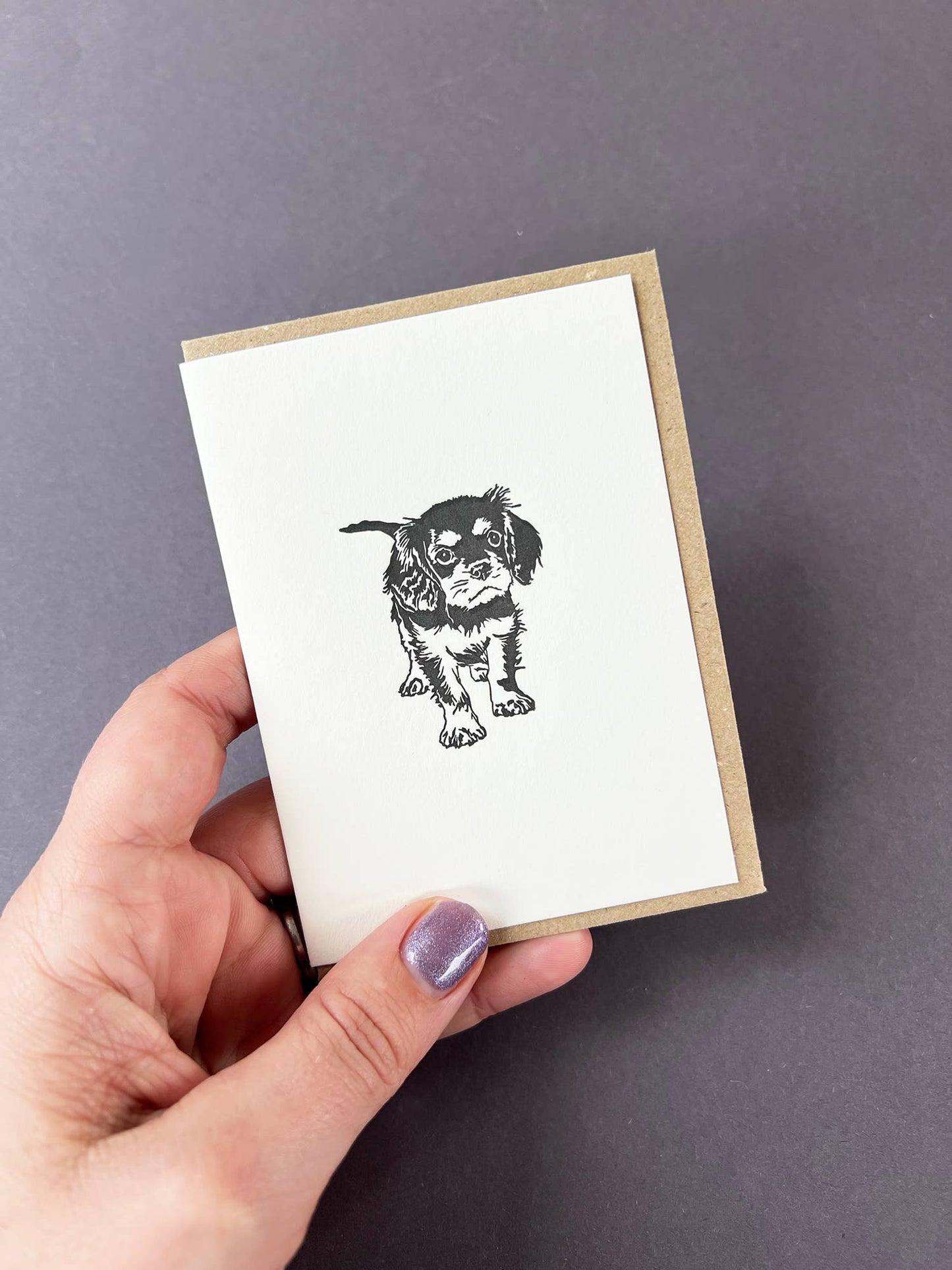 Penguin Ink Cavalier King Charles Spaniel Notecard