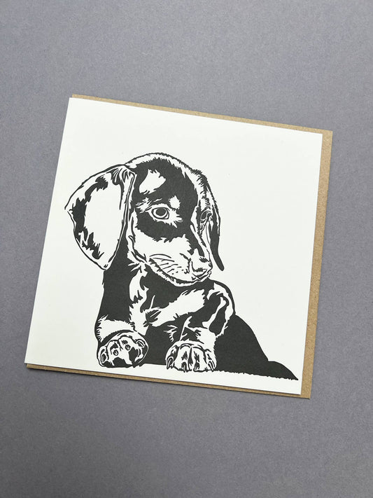 Pengiun Ink Dachshund Puppy Big Card