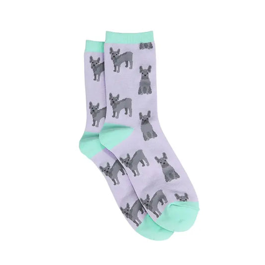 Sock Talk Grey Frenchie Bamboo Socks
